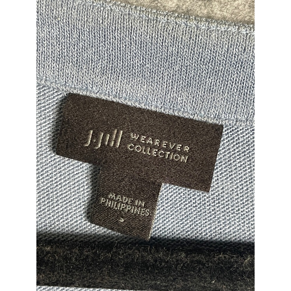 J. Jill Wearever Collection Cardigan Womens Small Blue V-Neck 3/4 Sleeve Knit - Picture 2 of 9